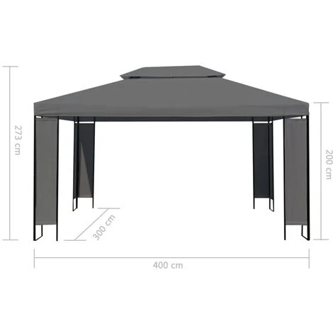 TRUE DEAL Chapiteau Anthracite 300 X 400 Cm 7 TRUE DEAL Chapiteau Anthracite 300 X 400 Cm – Image 5