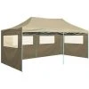 TRUE DEAL Tente De Réception Pliable Avec 4 Parois 3x6 M Acier Crème -Pergola Soldes 28677750 1
