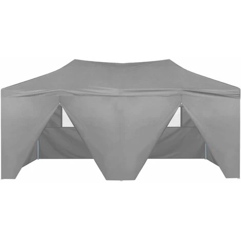 TRUE DEAL Tente De Réception Pliable Avec 4 Parois 3x6 M Acier Anthracite 6 TRUE DEAL Tente De Réception Pliable Avec 4 Parois 3x6 M Acier Anthracite – Image 4