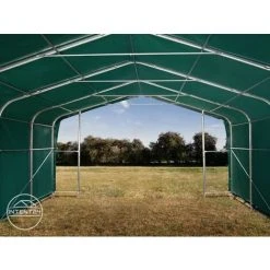 INTENT24.FR Abri Tunnel 6x6 M Bâche En PVC Env. 550g/m² Abri Résistant Aux Intempéries Tente De Stockage Vert Ancrage Pour Sol Meuble - Vert -Pergola Soldes 28953757 3