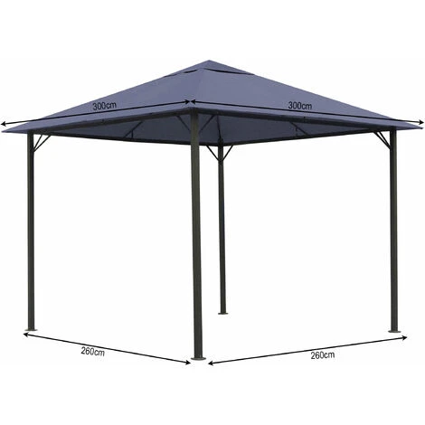 Quick-Star Pavillon Tonnelle Nice 3 X 3 M Gris 4 Quick-Star Pavillon Tonnelle Nice 3 X 3 M Gris – Image 2