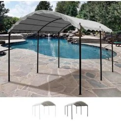 ELIOS PARASOLS Gazebo En Acier Anti-uv 3x4 Pour Abri De Voiture, De Bar Et Jardin Onda | Noir