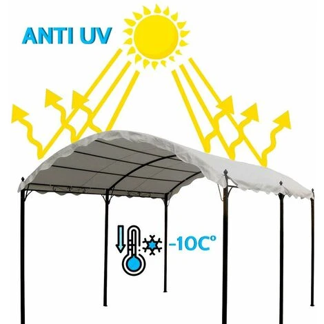 ELIOS PARASOLS Gazebo En Acier Anti-uv 3x4 Pour Abri De Voiture, De Bar Et Jardin Onda | Noir 5 ELIOS PARASOLS Gazebo En Acier Anti-uv 3x4 Pour Abri De Voiture, De Bar Et Jardin Onda | Noir – Image 3