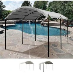 ELIOS PARASOLS Gazebo 3x4 Mètres Tonnelle De Voiture Bar Et Jardin En Acier Onda | Noir