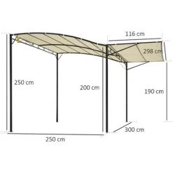 Outsunny Pergola Tonnelle De Jardin Avec Auvent Réglable Métal époxy Polyester Haute Densité Crème - Crème 9 Outsunny Pergola Tonnelle De Jardin Avec Auvent Réglable Métal époxy Polyester Haute Densité Crème - Crème -Pergola Soldes 29167850 3