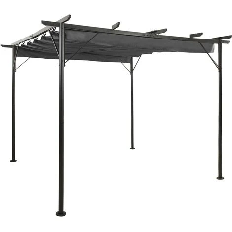 VidaXL Pergola Avec Toit Rétractable Anthracite 3x3 M Acier 180 G/m² - Anthracite 3 VidaXL Pergola Avec Toit Rétractable Anthracite 3x3 M Acier 180 G/m² - Anthracite