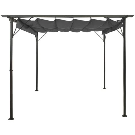 VidaXL Pergola Avec Toit Rétractable Anthracite 3x3 M Acier 180 G/m² - Anthracite 4 VidaXL Pergola Avec Toit Rétractable Anthracite 3x3 M Acier 180 G/m² - Anthracite – Image 2