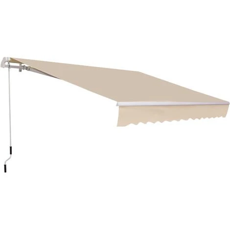 Outsunny Store Banne Manuel Rétractable Aluminium Polyester Imperméabilisé 3,5L X 2,5l M Beige - Beige 3 Outsunny Store Banne Manuel Rétractable Aluminium Polyester Imperméabilisé 3,5L X 2,5l M Beige - Beige