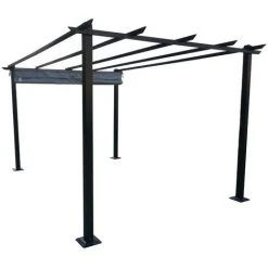 AVRIL PARIS Tonnelle/Pergola En Aluminium 3x4m Toile Coulissante Rétractable - Gris - HAVANA - Gris -Pergola Soldes 29366696 3