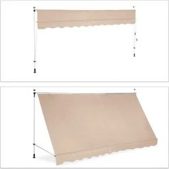 HELLOSHOP26 Store Banne Télescopique De Balcon Manivelle Hauteur Réglable Résistant Uv Polyester Acier 400 X 120 Cm Beige - Beige 8 HELLOSHOP26 Store Banne Télescopique De Balcon Manivelle Hauteur Réglable Résistant Uv Polyester Acier 400 X 120 Cm Beige - Beige -Pergola Soldes 29428537 2