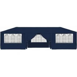 TRUE DEAL Tente De Réception Avec Parois Latérales 4x9 M Bleu 90 G/m² -Pergola Soldes 29437882 3