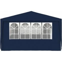 TRUE DEAL Tente De Réception Avec Parois Latérales 4x9 M Bleu 90 G/m² -Pergola Soldes 29437882 4