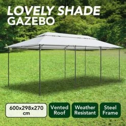TRUE DEAL Belvédère 600x298x270 Cm Blanc 180 G/m² -Pergola Soldes 29522144 2