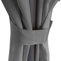TRUE DEAL Velvédère Avec Rideaux Rond 3,5 X 2,7 M Anthracite -Pergola Soldes 29588649 4