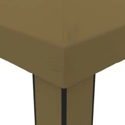 ASUPERMALL Belvedere Avec Double Toit 3x3x2,7 M Taupe 180 G/m² -Pergola Soldes 29986682 4