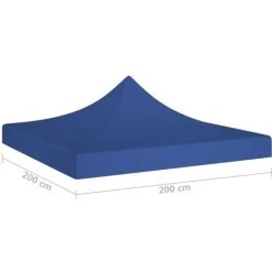 Toit De Tente De Réception 2x2 M Bleu 270 G/m² VidaXL - Bleu -Pergola Soldes 30029287 5