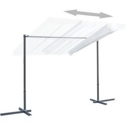 ASUPERMALL Tonnelle Avec Toit Coulissant Inclinable 350x250x225 Cm Creme -Pergola Soldes 30049108 5