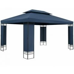 CASARIA Tonnelle De Jardin Elda 3x4 M Tente De Réception Avec Toile Hydrofuge Pavillon Pergola 2,60 M Mobilier Extérieur Bleu