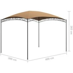 VidaXL Belvédère 3x4x2,65 M Taupe 180 G/m² - Taupe 11 VidaXL Belvédère 3x4x2,65 M Taupe 180 G/m² - Taupe -Pergola Soldes 30290126 5