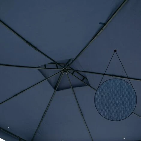 CASARIA Tonnelle De Jardin Lorca 3x3 M Tente De Réception Avec Toile Hydrofuge Pavillon Pergola 2,60 M Mobilier Extérieur Bleu 5 CASARIA Tonnelle De Jardin Lorca 3x3 M Tente De Réception Avec Toile Hydrofuge Pavillon Pergola 2,60 M Mobilier Extérieur Bleu – Image 3