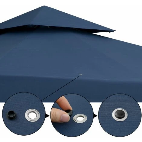 CASARIA Tonnelle De Jardin Lorca 3x3 M Tente De Réception Avec Toile Hydrofuge Pavillon Pergola 2,60 M Mobilier Extérieur Bleu 6 CASARIA Tonnelle De Jardin Lorca 3x3 M Tente De Réception Avec Toile Hydrofuge Pavillon Pergola 2,60 M Mobilier Extérieur Bleu – Image 4