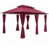 CASARIA Tonnelle De Jardin Topas 3x4 M Tente De Réception Avec Toile Hydrofuge Pavillon Pergola Mobilier Extérieur Rouge -Pergola Soldes 30291366 1