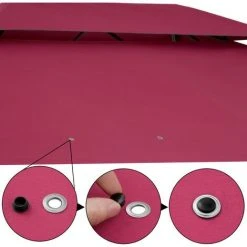 CASARIA Tonnelle De Jardin Topas 3x4 M Tente De Réception Avec Toile Hydrofuge Pavillon Pergola Mobilier Extérieur Rouge -Pergola Soldes 30291366 3