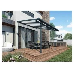 PALRAM Toit Terrasse SIERRA PATIO COVER 3x3 - Gris -Pergola Soldes 30345928 3
