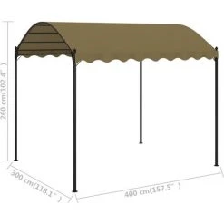 TRUE DEAL Belvédère 4x3x2,6 M Taupe 180 G/m² -Pergola Soldes 30363315 5