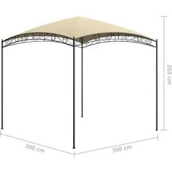 TRUE DEAL Belvédère 3x3x2,65 M Crème 180 G/m² 11 TRUE DEAL Belvédère 3x3x2,65 M Crème 180 G/m² -Pergola Soldes 30363479 5