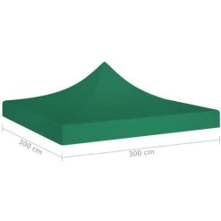 ASUPERMALL Toit De Tente De Reception 3x3 M Vert 270 G/m² -Pergola Soldes 30381489 3