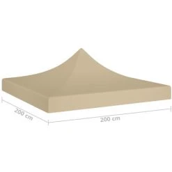 ASUPERMALL Toit De Tente De Reception 2x2 M Beige 270 G/m² -Pergola Soldes 30381516 3