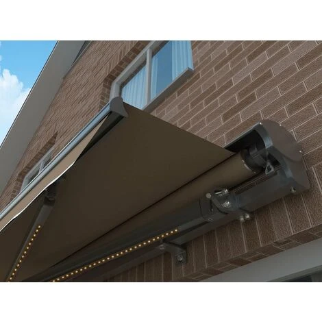 HABITAT ET JARDIN Store Banne Motorisé "Ombra 4" - 3.95 X 3 M - Taupe / Gris 6 HABITAT ET JARDIN Store Banne Motorisé "Ombra 4" - 3.95 X 3 M - Taupe / Gris – Image 4