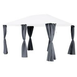 HESPERIDE Jeu De 6 Rideaux Pour La Tonnelle Santorini 3 X 4 M Ardoise - Ardoise