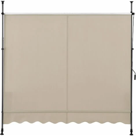 HELLOSHOP26 Brise-soleil Pare-soleil Métal Et Polyester Hauteur Variable Sable 400 X 120 X 200-300 Cm - Métal 5 HELLOSHOP26 Brise-soleil Pare-soleil Métal Et Polyester Hauteur Variable Sable 400 X 120 X 200-300 Cm - Métal – Image 3