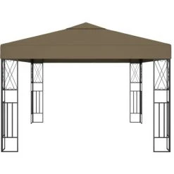 VidaXL Tonnelle 3x4 M Taupe Tissu - Taupe -Pergola Soldes 30820150 3