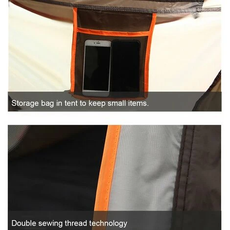 HAPPYSHOPPING Tente Exterieure Family Tente De Camping En Plein Air Ensemble Kaki Grand 4 HAPPYSHOPPING Tente Exterieure Family Tente De Camping En Plein Air Ensemble Kaki Grand – Image 2