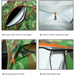 ASUPERMALL Tente Ouverte A Double Vitesse, Tente De Camping Escamotable, Sac De Transport, Orange Vert, Portes Doubles 9 ASUPERMALL Tente Ouverte A Double Vitesse, Tente De Camping Escamotable, Sac De Transport, Orange Vert, Portes Doubles -Pergola Soldes 31032672 3