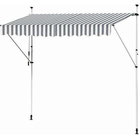 Store Banne Manuel Marquise Jardin Balcon Terrasse Auvent Télescopique 300 Cm Blanc Gris Kingpower 3 Store Banne Manuel Marquise Jardin Balcon Terrasse Auvent Télescopique 300 Cm Blanc Gris Kingpower