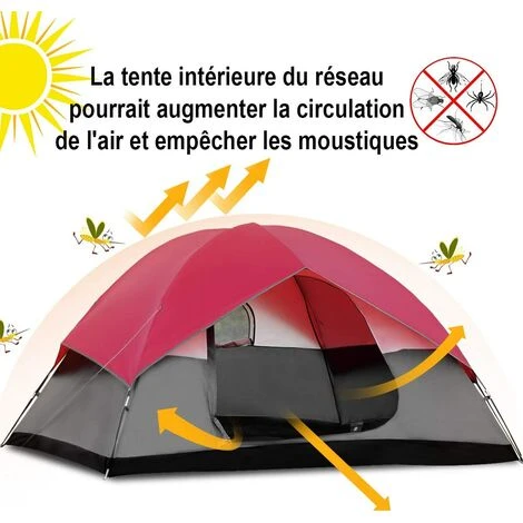 COSTWAY Tente De Camping Étanche 6 Personnes Double Couche Tente Familiale Pour Pique-nique Randonnée 300X300X165CM 5 COSTWAY Tente De Camping Étanche 6 Personnes Double Couche Tente Familiale Pour Pique-nique Randonnée 300X300X165CM â Image 3