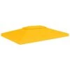 ASUPERMALL Toile De Toit De Belvedere 2 Niveaux 310 G/m² 4x3 M Jaune -Pergola Soldes 31559994 1