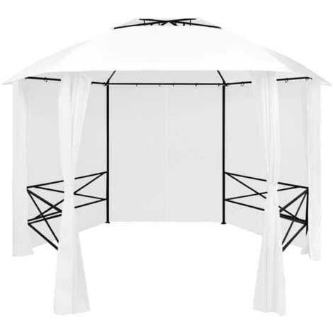 ASUPERMALL Chapiteau De Jardin Avec Rideaux 360x312x265 Cm Blanc 180 G/m² 3 ASUPERMALL Chapiteau De Jardin Avec Rideaux 360x312x265 Cm Blanc 180 G/m²