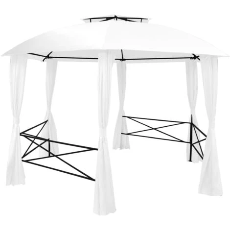 ASUPERMALL Chapiteau De Jardin Avec Rideaux 360x312x265 Cm Blanc 180 G/m² 5 ASUPERMALL Chapiteau De Jardin Avec Rideaux 360x312x265 Cm Blanc 180 G/m² – Image 3