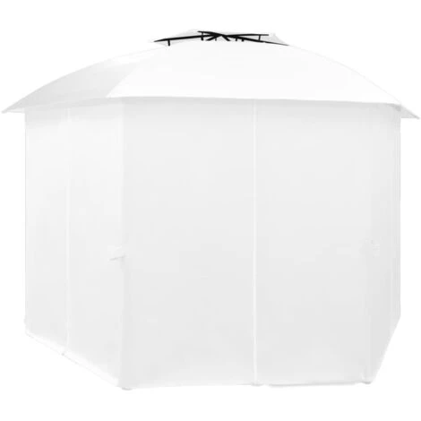 ASUPERMALL Chapiteau De Jardin Avec Rideaux 360x312x265 Cm Blanc 180 G/m² 6 ASUPERMALL Chapiteau De Jardin Avec Rideaux 360x312x265 Cm Blanc 180 G/m² – Image 4