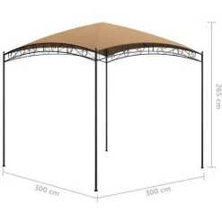 ASUPERMALL Belvedere 3x3x2,65 M Taupe 180 G/m² 11 ASUPERMALL Belvedere 3x3x2,65 M Taupe 180 G/m² -Pergola Soldes 31560478 5