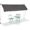 Relaxdays Store Balcon, Manivelle, Hauteur Réglable, Résistant UV, Polyester, Acier, Embouts, 300 X 120 Cm, Gris -Pergola Soldes 31794390 1