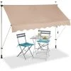 Relaxdays Auvent Rétractable 250 Cm Store Manuel Balcon Marquise Soleil Terrasse Hauteur Réglable Sans Perçage, Beige -Pergola Soldes 31795533 1