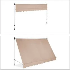 Relaxdays Auvent Rétractable 300 Cm Store Manuel Balcon Marquise Soleil Terrasse Hauteur Réglable Sans Perçage, Beige 11 Relaxdays Auvent Rétractable 300 Cm Store Manuel Balcon Marquise Soleil Terrasse Hauteur Réglable Sans Perçage, Beige -Pergola Soldes 31795538 5