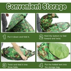 ASUPERMALL Tente Exterieure Pliante A Ouverture Rapide, Cabine D'Essayage Avec Sac A Main, Orange, 1 Personne -Pergola Soldes 31801056 5