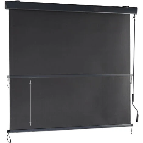 Relaxdays Auvent Perpendiculaire, 250x160 Cm, Protection Solaire, Privée, Balcon Et Terrasse, Manivelle, Anthracite. 4 Relaxdays Auvent Perpendiculaire, 250x160 Cm, Protection Solaire, Privée, Balcon Et Terrasse, Manivelle, Anthracite. – Image 2